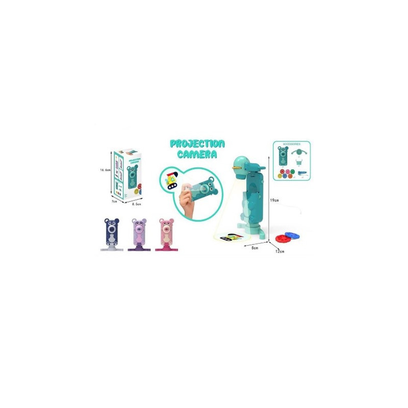 Projektor b/o 3 kol. 48 slajdów 19x8x12 cm rozmiar opakowania 16,6x7x8,5 cm